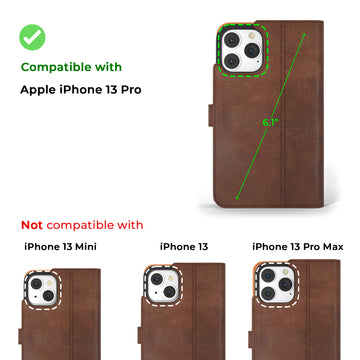 Apple iPhone 13 Pro | Leder-Wallet-Hülle
