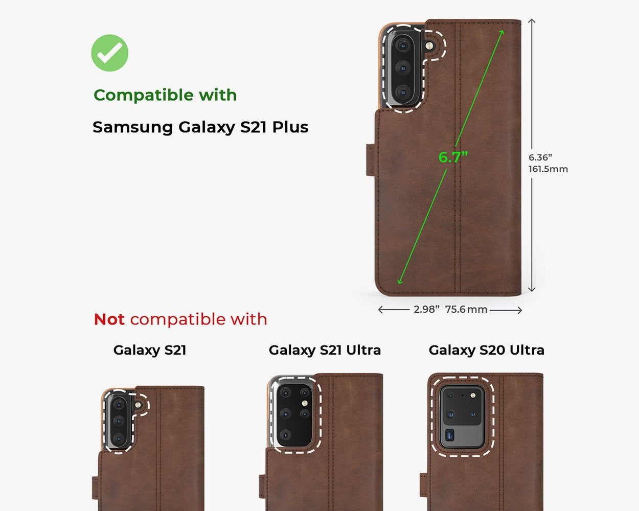Vintage Leather Wallet - Samsung Galaxy S21 Plus