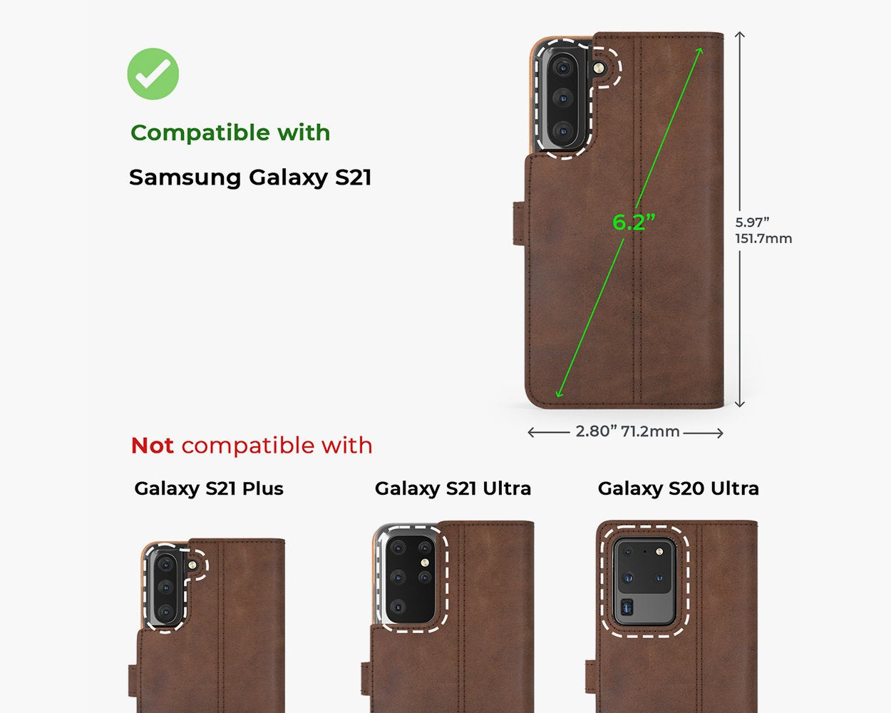 Samsung Galaxy S21 - Vintage Leather Wallet Phone Case
