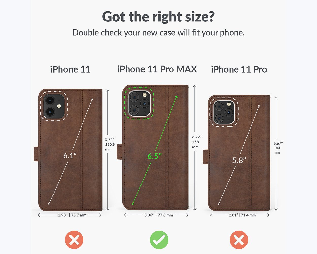 Apple iPhone 11 Pro Max - Vintage Leather Wallet Phone Case