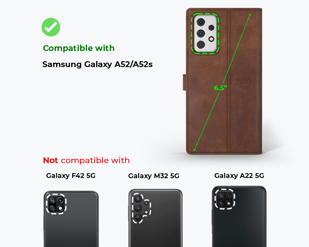 Samsung Galaxy A52/A52S - Vintage Leather Wallet Phone Case