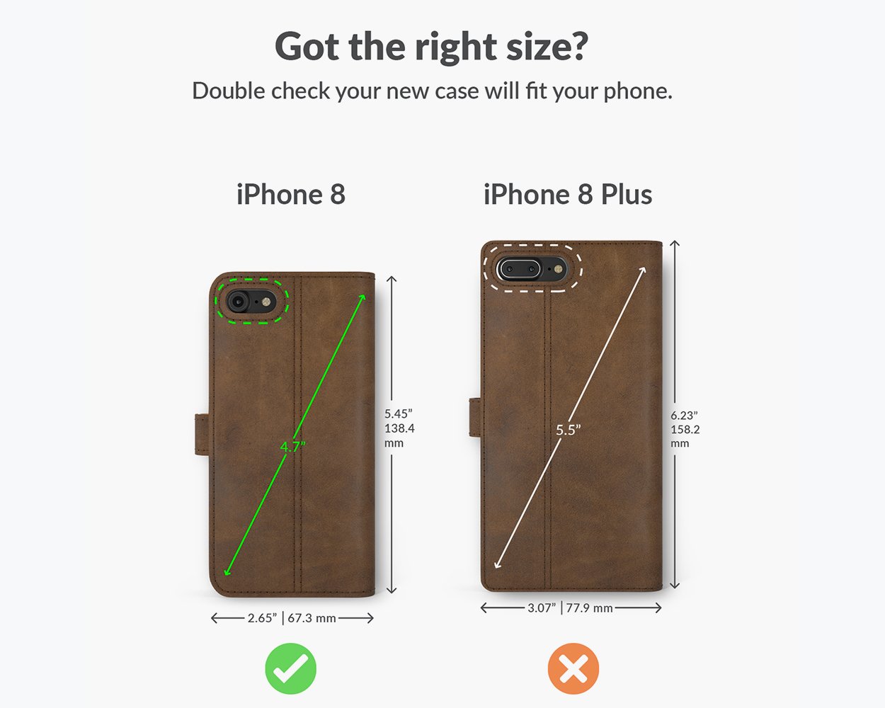 Apple iPhone 8 - Vintage Leather Wallet Phone Case