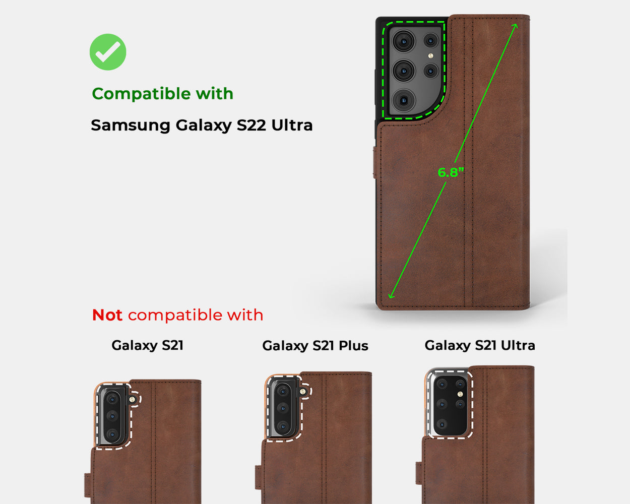 Samsung Galaxy S22 Ultra - Vintage Leather Wallet Phone Case