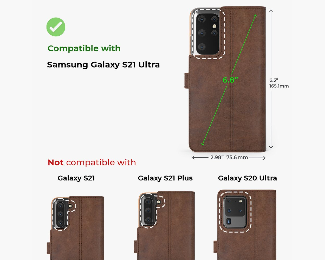 Samsung Galaxy S21 Ultra - Vintage Leather Wallet Phone Case