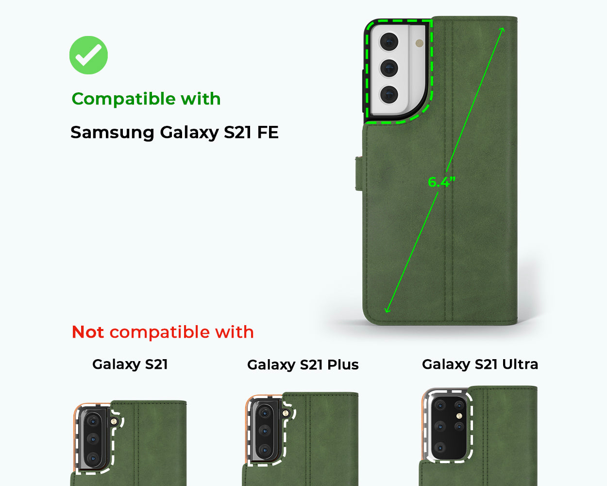 Samsung Galaxy S21 FE - Vintage Leather Wallet Phone Case