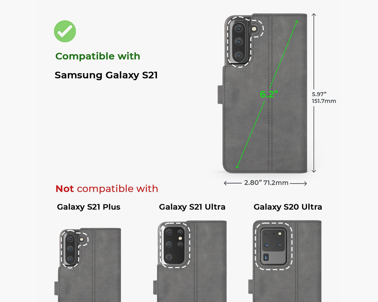 Samsung Galaxy S21 - Vintage Leather Wallet Phone Case