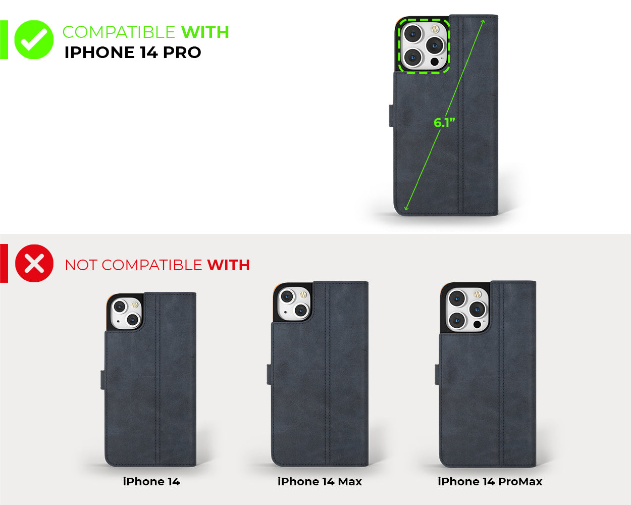 Apple iPhone 14 Pro - Vintage Leather Wallet Phone Case