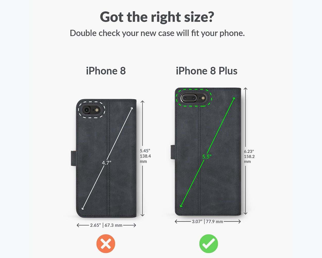Apple iPhone 8 Plus - Vintage Leather Wallet Phone Case