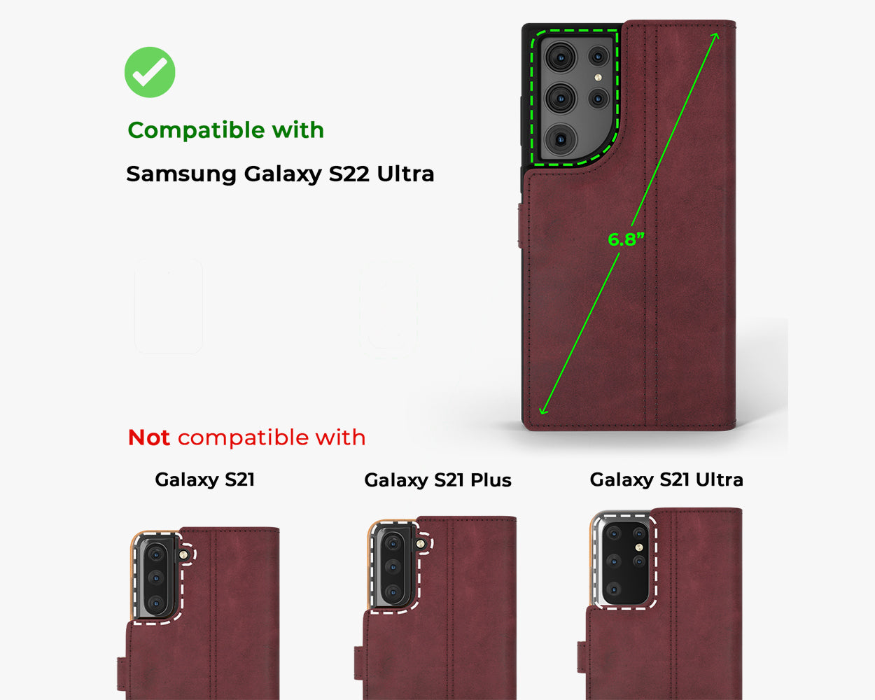 Samsung Galaxy S22 Ultra - Vintage Leather Wallet Phone Case