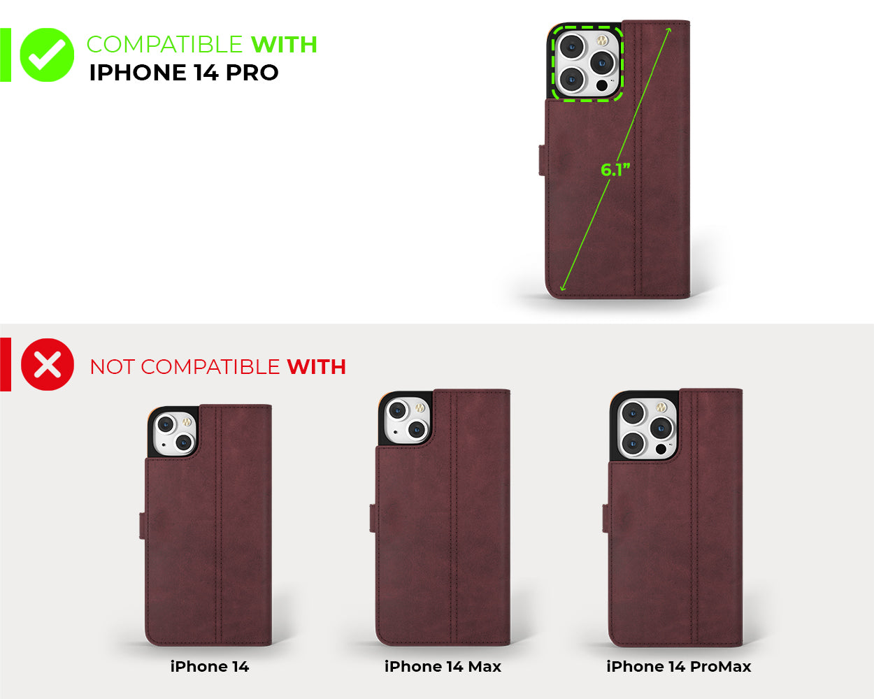 Apple iPhone 14 Pro - Vintage Leather Wallet Phone Case