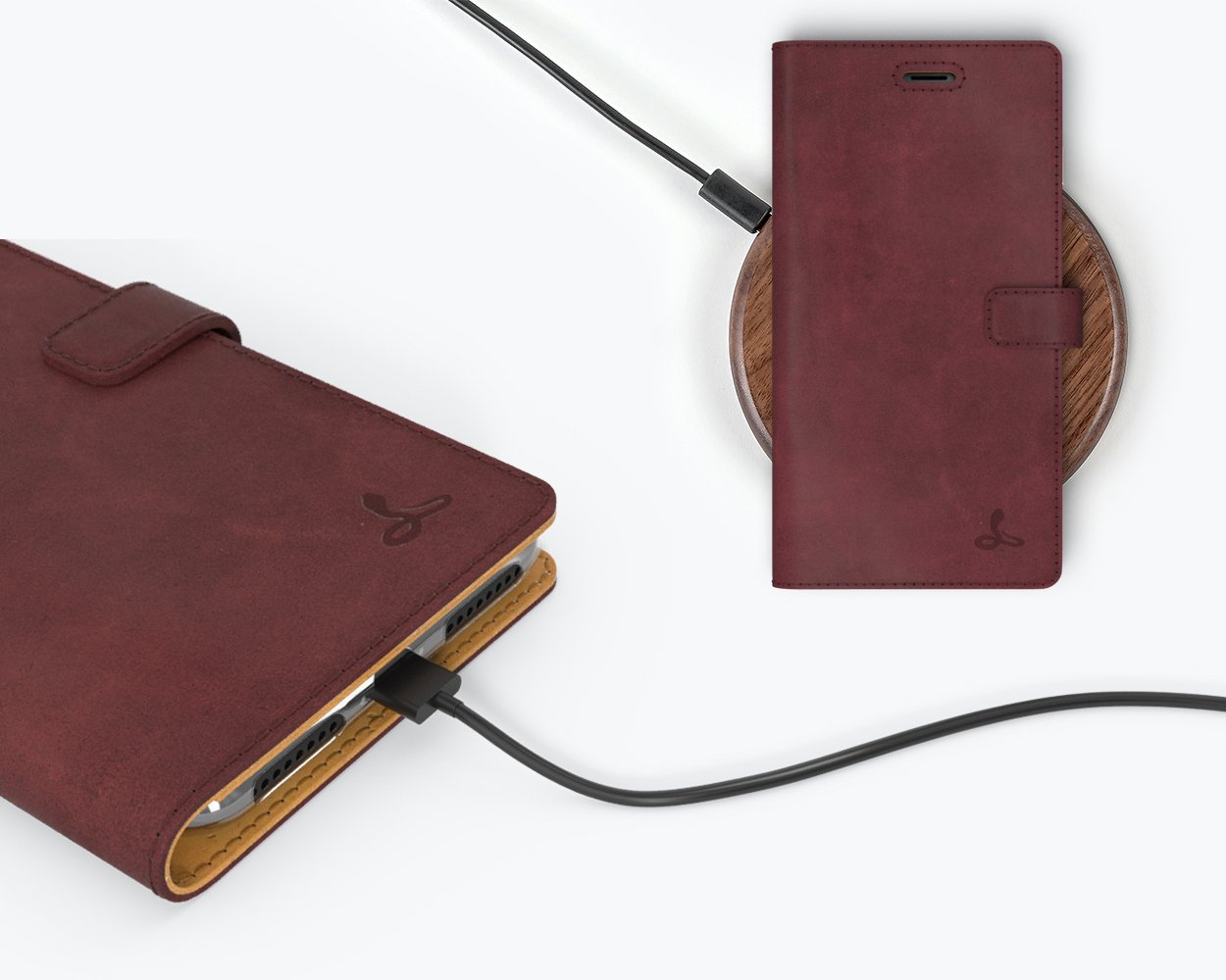 Apple iPhone 8 Plus - Vintage Leather Wallet Phone Case