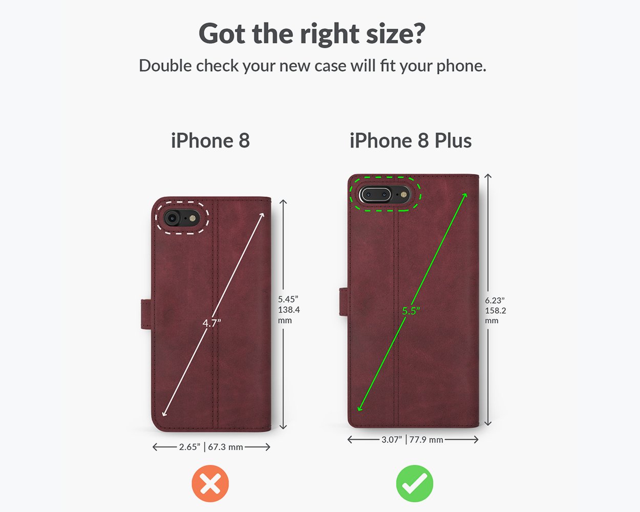 Apple iPhone 8 Plus - Vintage Leather Wallet Phone Case