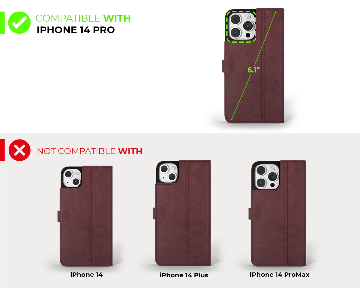 Apple iPhone 14 Pro - Vintage Leather Wallet Phone Case
