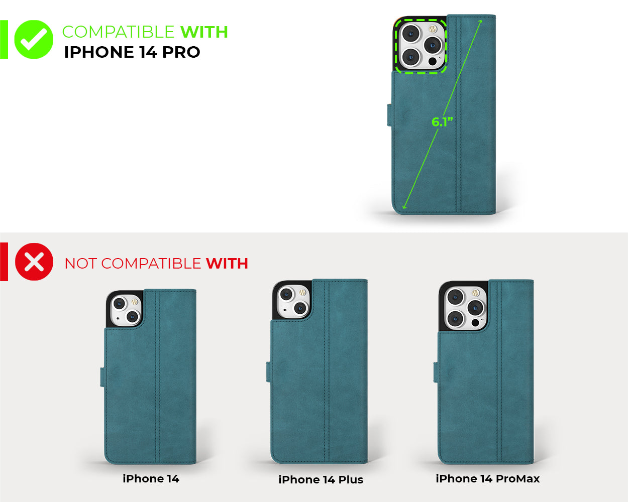 Apple iPhone 14 Pro - Vintage Leather Wallet Phone Case