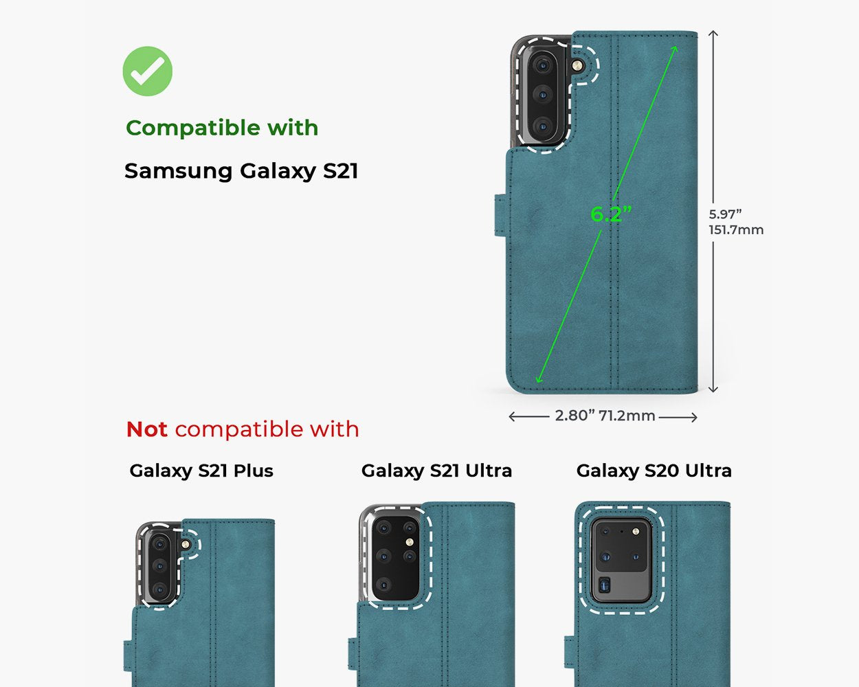 Samsung Galaxy S21 - Vintage Leather Wallet Phone Case